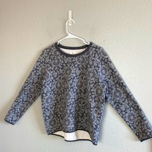 Lou & Grey Charcoal/light Gray Floral Sweatshirt. Size Medium